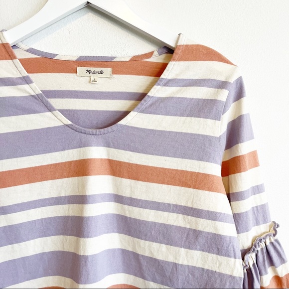 Madewell Ruffle-Sleeve Top in Fairhaven Stripe - Picture 5 of 10
